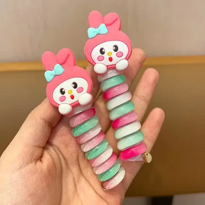 2 Pcs Multicolor Cute Spiral Rubber band 